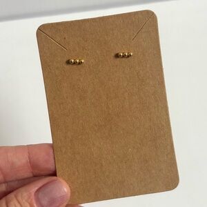 Linear ball cluster stud earrings (14k gold-plated stainless steel)